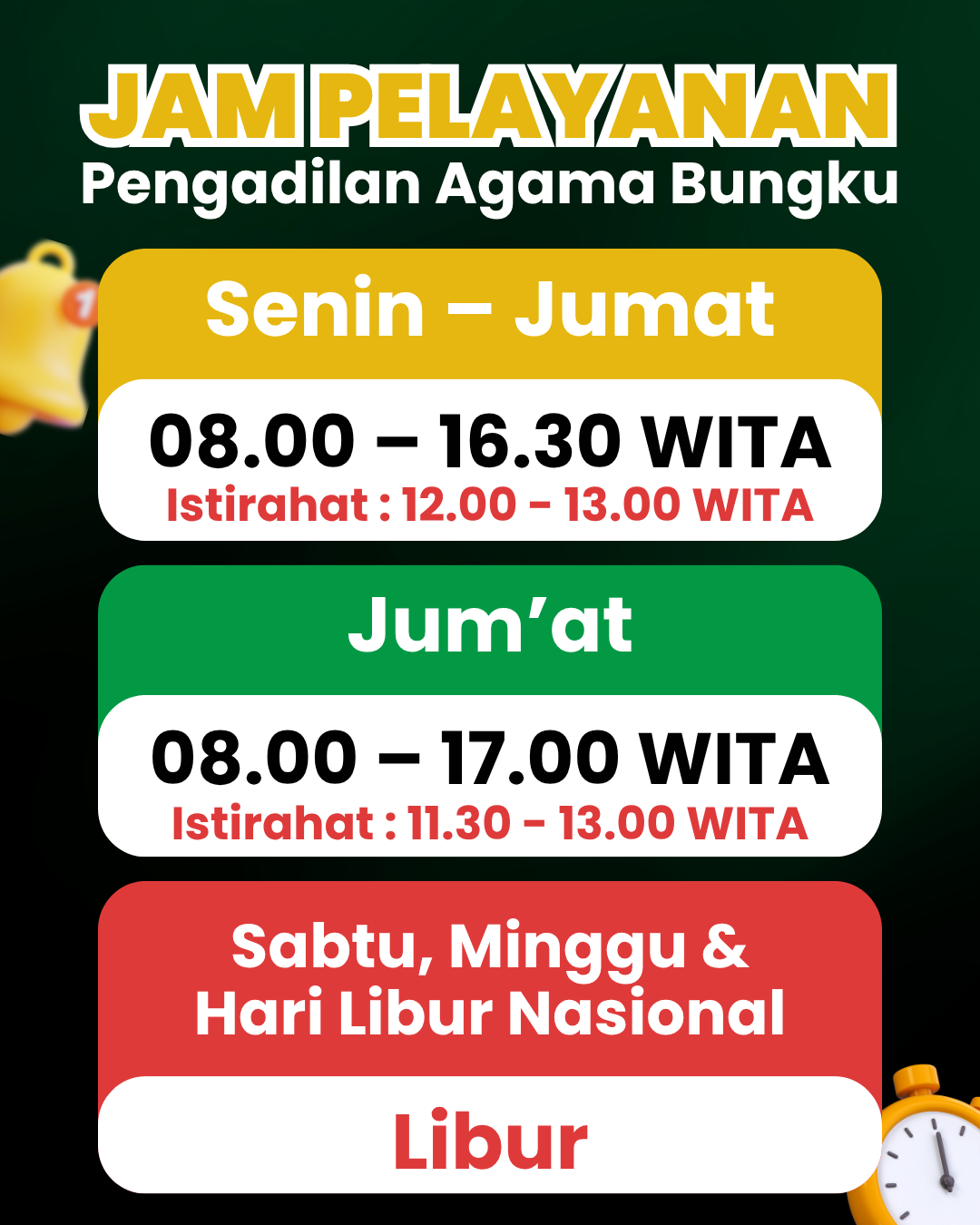 Jam Pelayanan PA Bungku1